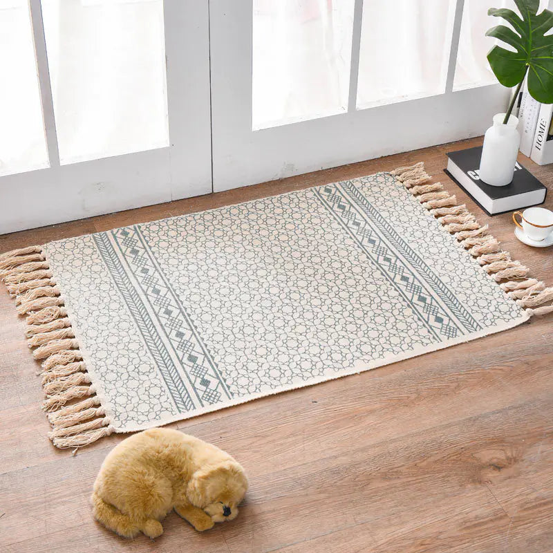 Linen rug and tapestry