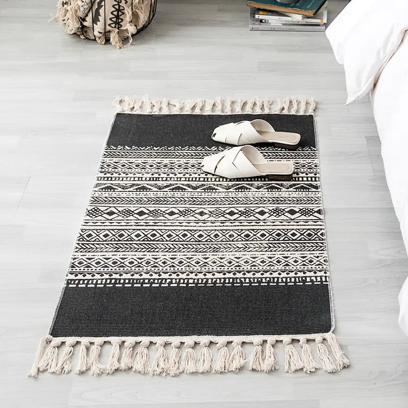 Linen rug and tapestry