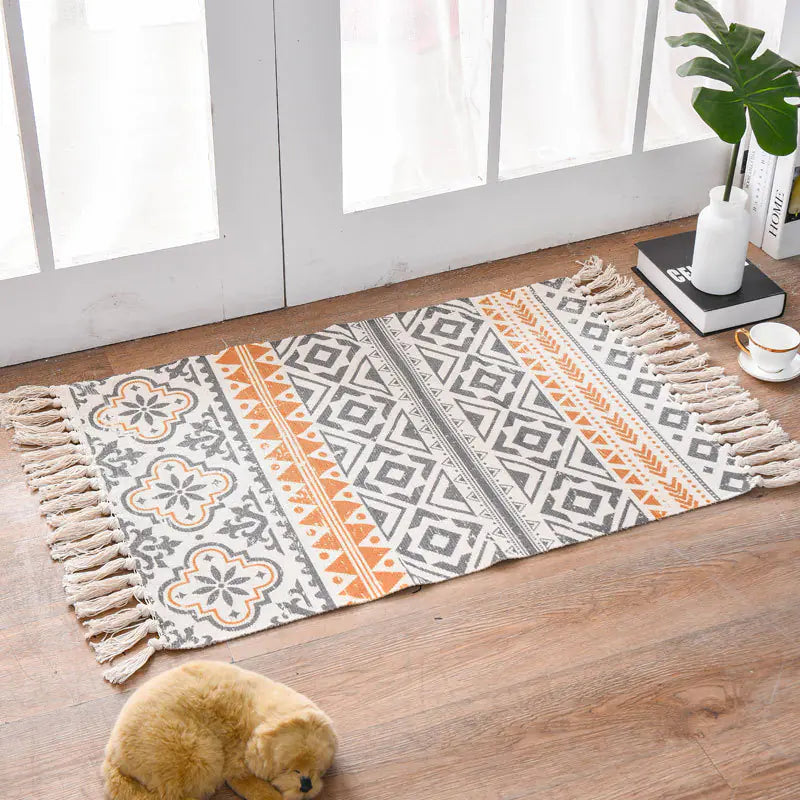 Linen rug and tapestry