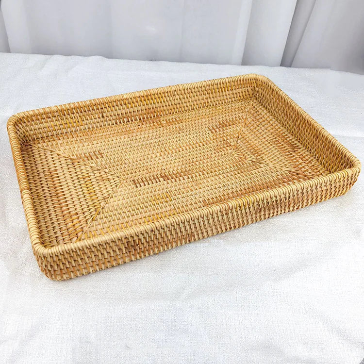 Tray storage woven basket
