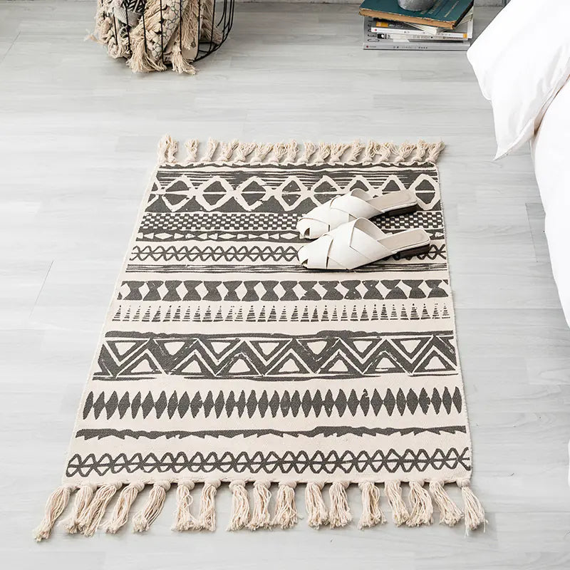 Linen rug and tapestry