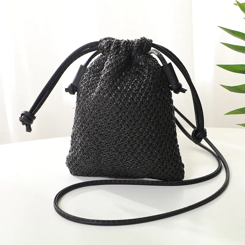 Straw woven crossbody bag
