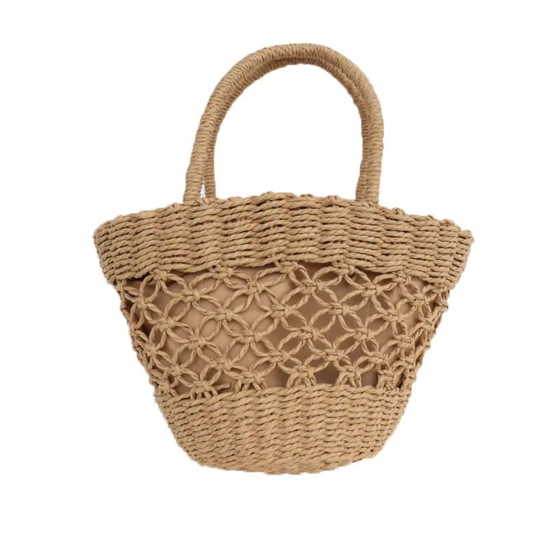 Straw woven handbag
