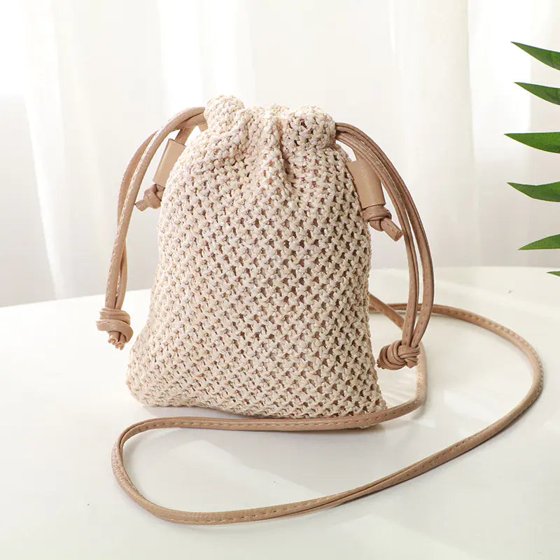 Straw woven crossbody bag