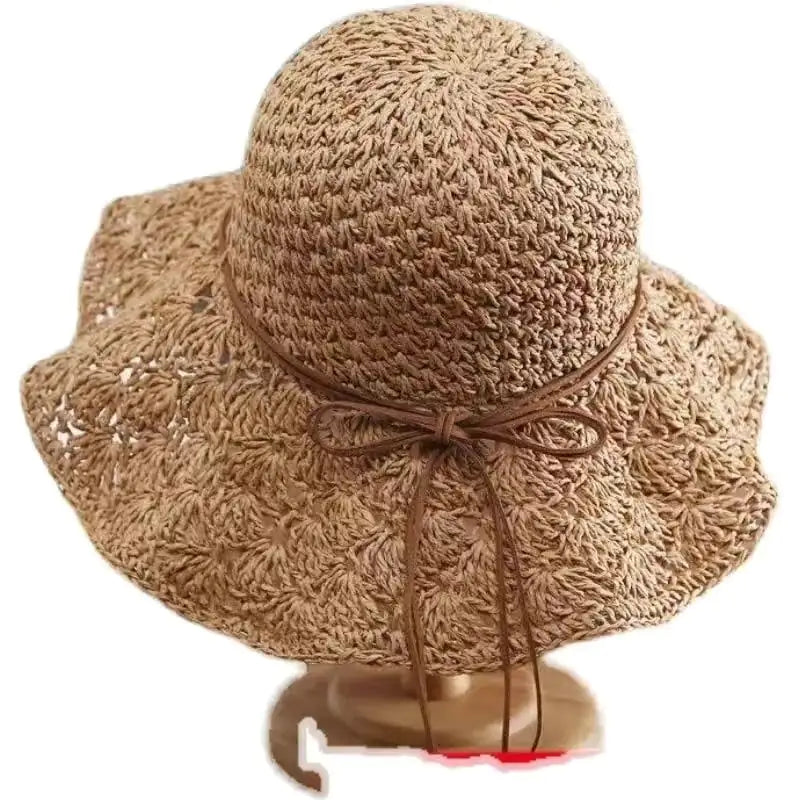 Crochet straw hat